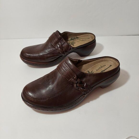 Easy Spirit ESCalvert Women's 7W Brown Leather Slip On Clog / Mule - Picture 9 of 9